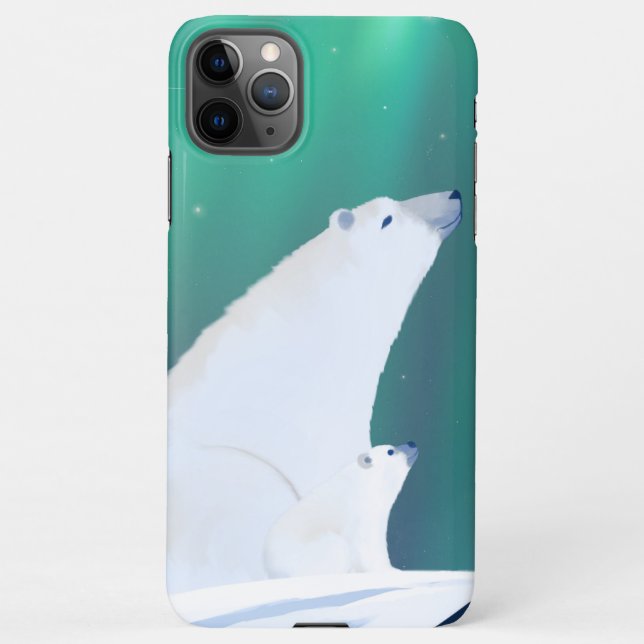 Funda Para iPhone Ilustracion de oso polar hermoso (Reverso)