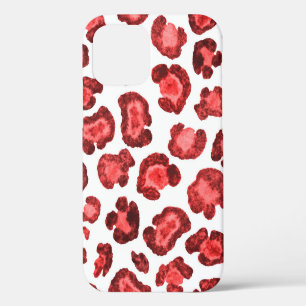 Funda Para iPhone 12 Ilustración de patrón de acuarela piel de leopardo