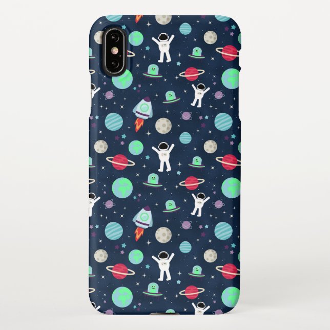 Funda Para iPhone Ilustracion de patrón de espacio (Reverso)