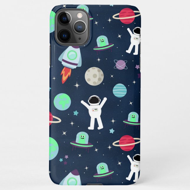 Funda Para iPhone Ilustracion de patrón de espacio (Reverso)