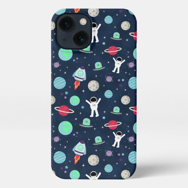 Funda Para iPhone Ilustracion de patrón de espacio (Reverso )