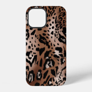 Funda Para iPhone 12 Ilustración de piel de leopardo patrón de tela sin