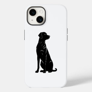 Funda Para iPhone 14 Ilustración de silueta de labrador negro