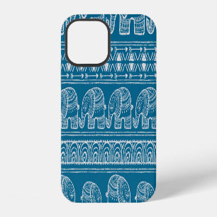 Funda Para iPhone 12 Ilustracion del marco del elefante de vintage