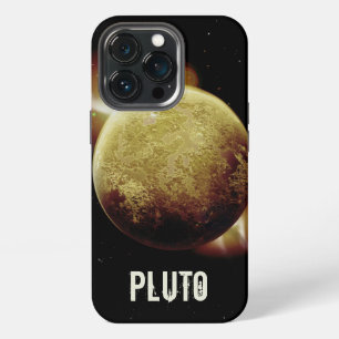 Funda Para iPhone 13 Pro Ilustración del planeta amarillo Plutón en el univ