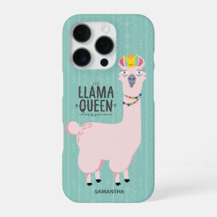 Funda Para iPhone 16 Pro Ilustración Divertida de la Reina Llama