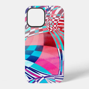 Funda Para iPhone 12 Ilustración en acuarela con olas lineales gráficas