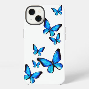 Ilustración en acuarela de mariposa azul agua