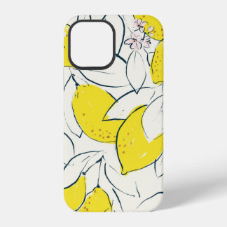 Funda Para iPhone 12 Ilustracion extraído a mano de cítricos de limón a
