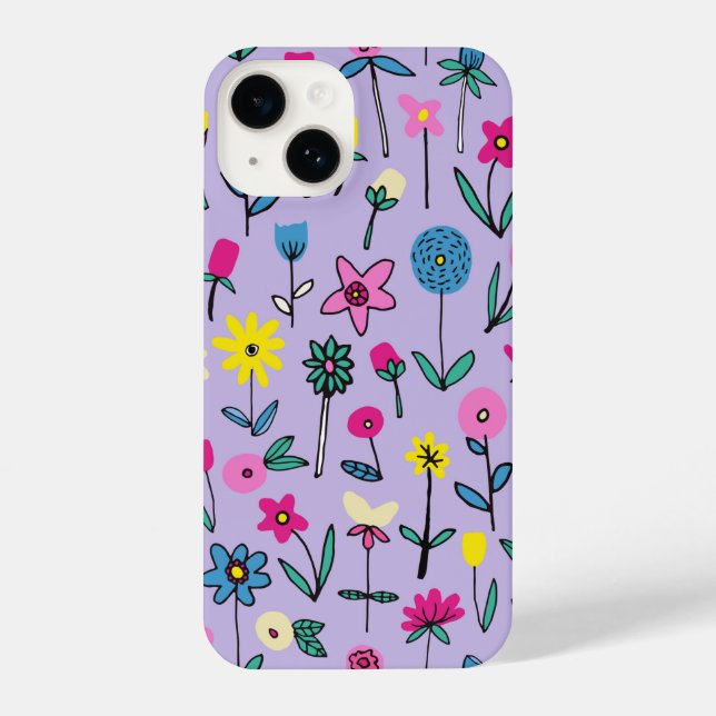 Funda Para iPhone Ilustracion floral cutáneo (Reverso )