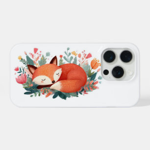 Ilustración Floral de Zorro Dormido Adorable