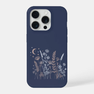 Ilustración floral del cielo nocturno boho – Luna,