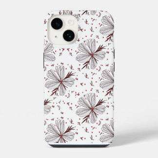 Funda Para iPhone 14 Ilustración floral simple de flores para iPhone 14