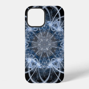 Funda Para iPhone 12 Ilustracion fractal por computadora de invierno az