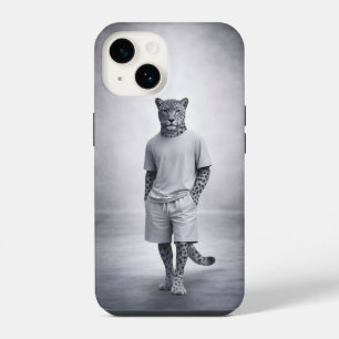Funda Para iPhone 14 Ilustración minimalista de streetwear con leopardo