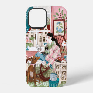 Funda Para iPhone 12 Ilustraciones de hogar conscientes rosadas de muje