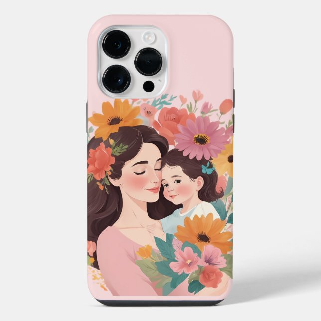Funda Para iPhone Ilustrador del Día de las Madres (Reverso )