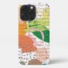 Funda Para iPhone 13 Pro imagen personalizado y texto colorido abstracto mo