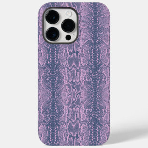 Funda Para iPhone 14 Pro Max Impresión animal de piel de serpiente rosa