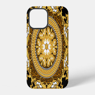 Funda Para iPhone 12 Impresión animal Desplazamientos dorados Seda