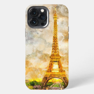 Funda Para iPhone 13 Pro Max Impresión artística de acuarela del atardecer en l