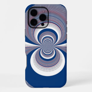 Funda Para iPhone 16 Pro Max Impresión artística de caleidoscopio azul a medias