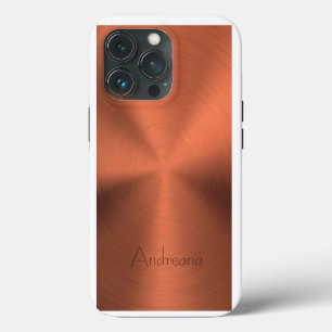 Funda Para iPhone 13 Pro Impresión de acero inoxidable de bronce de titanio