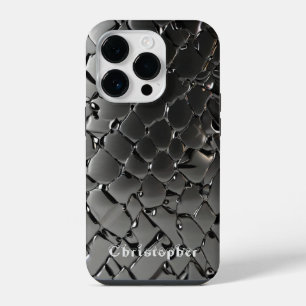 Funda Para iPhone 14 Pro Impresión de acero inoxidable de plata de titanio