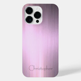 Funda Para iPhone 14 Pro Max Impresión de acero inoxidable de plata rosada de t