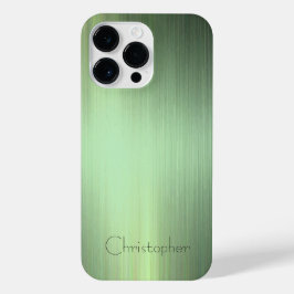 Funda Para iPhone 14 Pro Max Impresión de acero inoxidable de plata verde titan