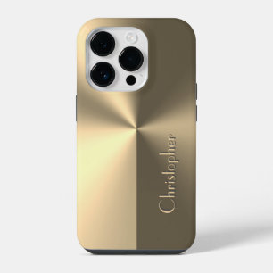 Funda Para iPhone 14 Pro Impresión de acero inoxidable en oro de titanio