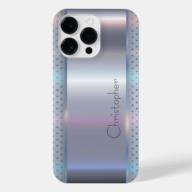 Funda Para iPhone Impresión de acero inoxidable plateado de titanio (Reverso)