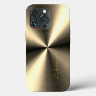 Funda Para iPhone 13 Pro Impresión de acero inoxidable plateado dorado