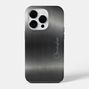 Funda Para iPhone 14 Pro Impresión de acero inoxidable plateado titanio