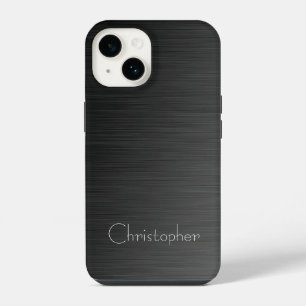 Funda Para iPhone 14 Impresión de acero inoxidable platino negro platin