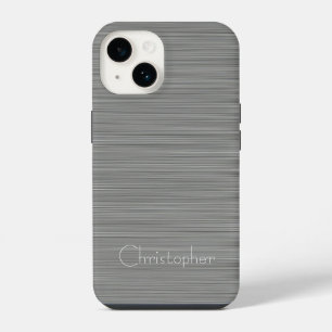 Funda Para iPhone 14 Impresión de acero inoxidable Platino Platino