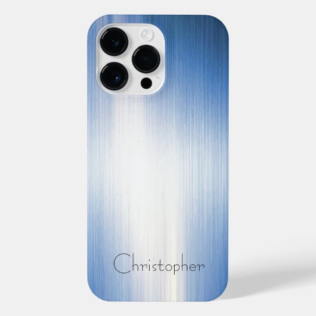 Funda Para iPhone Impresión de acero inoxidable titanio Blue Silver (Reverso)