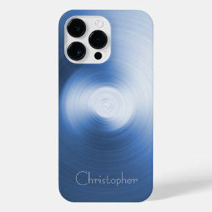Funda Para iPhone 14 Pro Max Impresión de acero inoxidable titanio Blue Silver