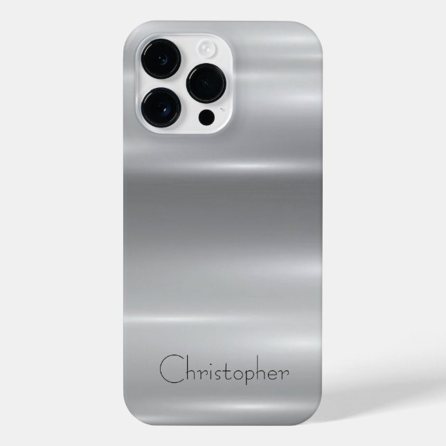 Funda Para iPhone Impresión de acero inoxidable titanio plateado (Reverso)