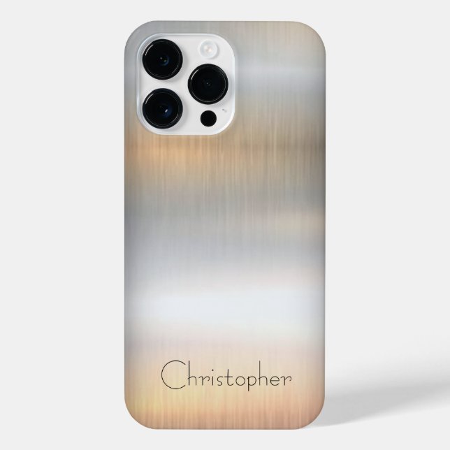 Funda Para iPhone Impresión de acero inoxidable titanio plateado (Reverso)