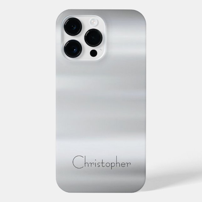 Funda Para iPhone Impresión de acero inoxidable titanio plateado (Reverso)