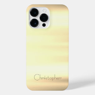 Funda Para iPhone 14 Pro Max Impresión de acero inoxidable Titanium Gold
