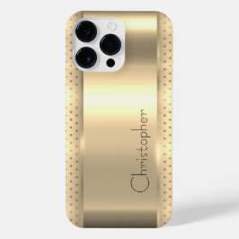 Funda Para iPhone 14 Pro Max Impresión de acero inoxidable Titanium Gold