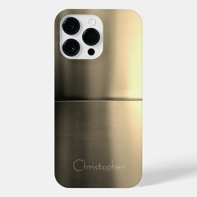 Funda Para iPhone Impresión de acero inoxidable Titanium Gold (Reverso)