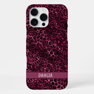 Funda Para iPhone 16 Pro Max Impresión de animal burgundy moderna