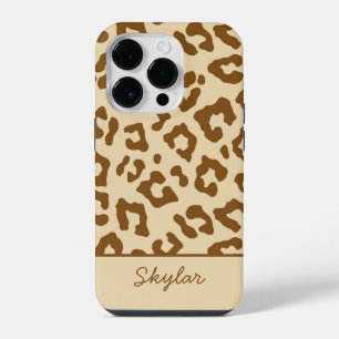 Funda Para iPhone 14 Pro Impresión de Animal Leopardo Guepardo Nombre Cursi