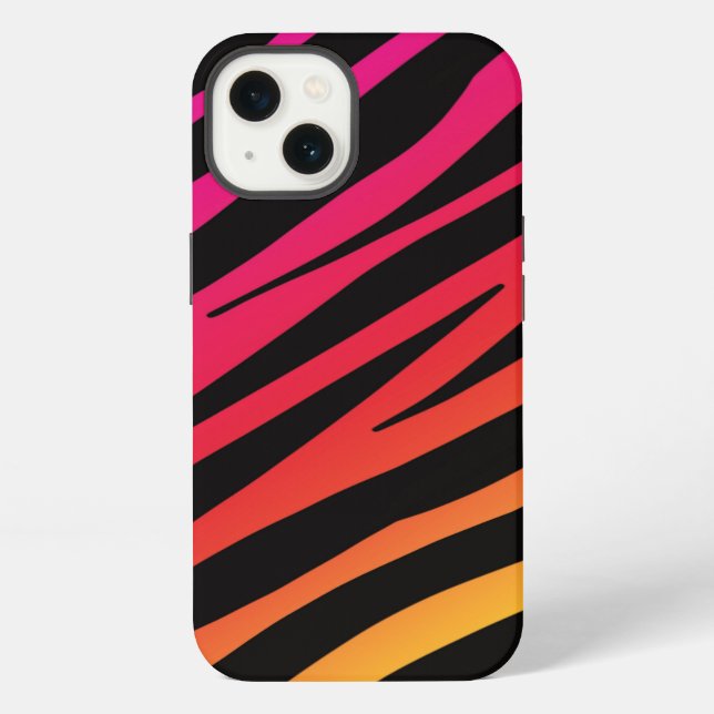 Funda Para iPhone Impresión de cebra arco iris (Reverso )