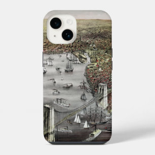 Funda Para iPhone 14 Impresión de Currier y Ives de Brooklyn, 1886