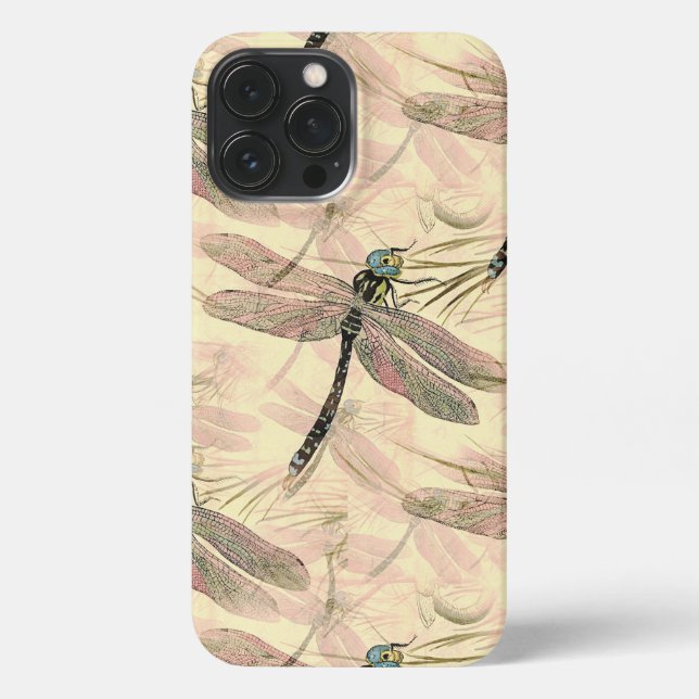 Funda Para iPhone Impresión de la libélula vintage (Reverso )