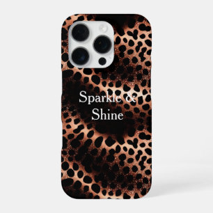Funda Para iPhone 16 Pro Impresión de leopardo negro de oro rosa